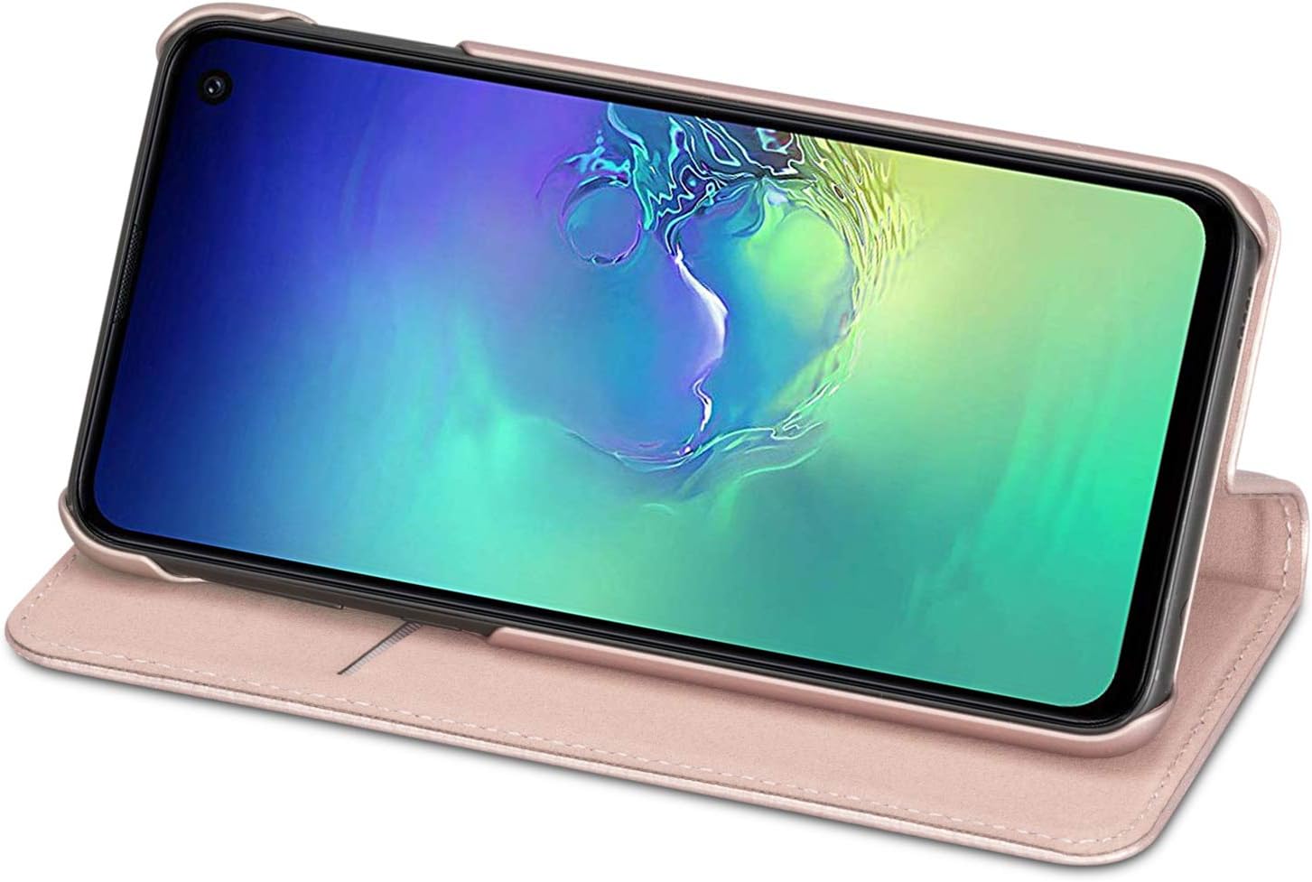 Samsung Galaxy S10e Flip Case Rose Gold PU Leather - CASEZA Oslo Premium Vegan Leather Wallet Book Folio Cover for The Original Galaxy S 10 e (5,8 inch) - Ultra Thin with Magnetic Closure