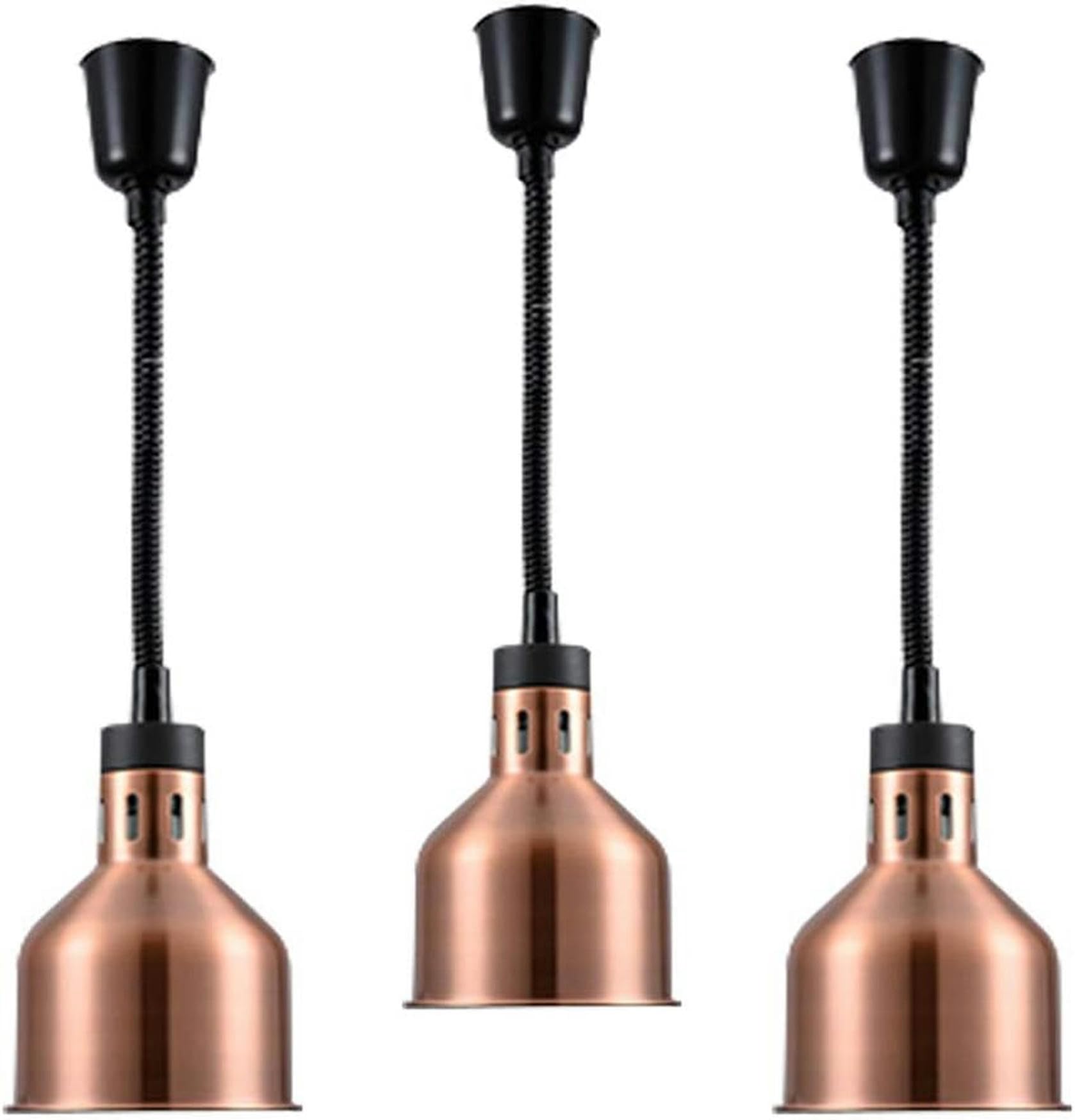 Lampada Riscaldante a Scomparsa per Alimenti, Lampada per Riscaldamento Alimentare con Luce, Scaldavivande per Ristorante Buffet, 3pcs