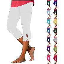 GOHRSHA Women Capris High Waist Yoga Pants - Hollow Out Comfy Stretchy Seamless Leggings Workout Compression Capri Pants