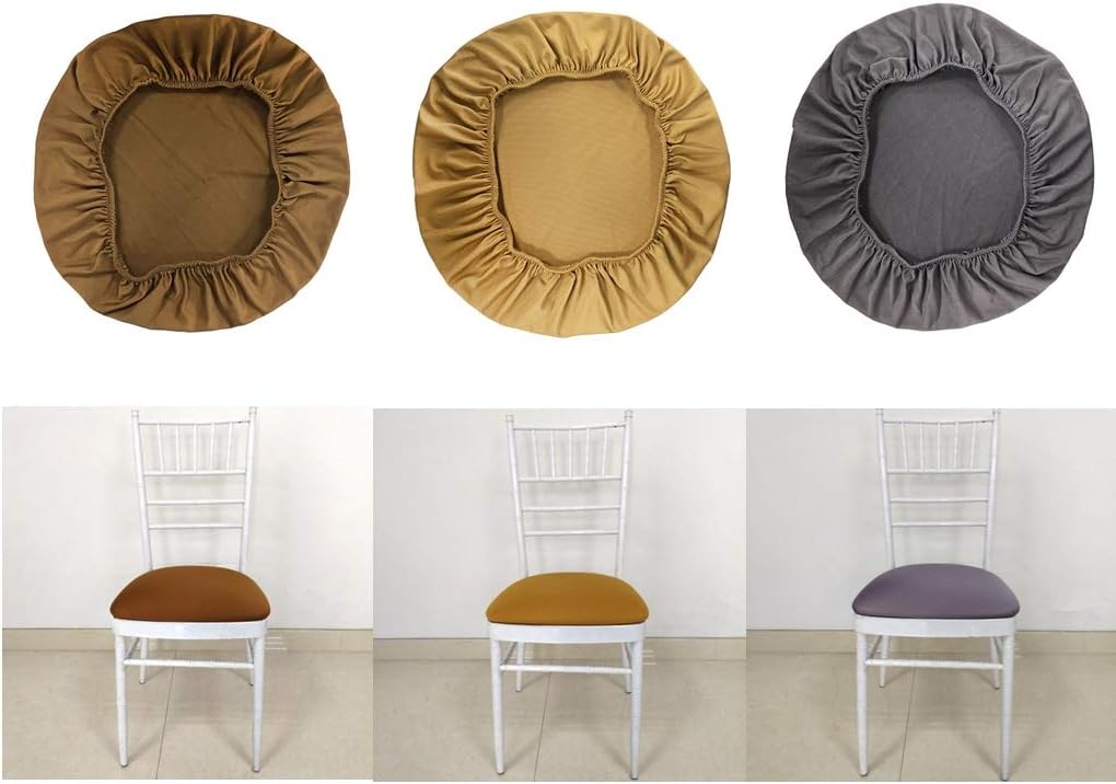 Hоt Dеаlѕ Fityle Removable Stretchable Dining Chair Seat Cover Wedding Banquet Party Home Reception Decorations 35-50cm (13.8-20'') Diameter - Grey