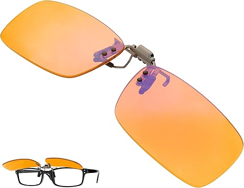 Computer Blue Light Blocking Clip-on Reading Glasses for Sleep, Eye Strain, Fluorescent Glare and Migraine Light Sensitivity