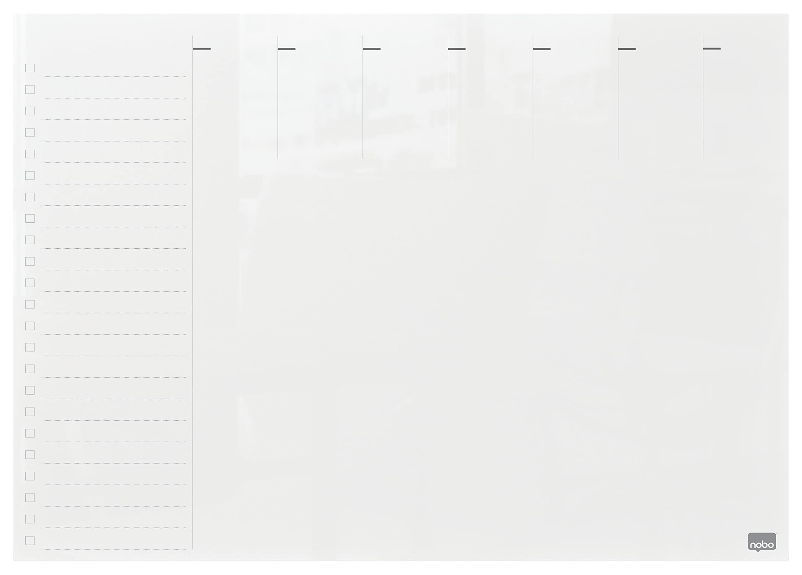 Nobo Pizarra Magnética de Cristal 430x560mm Semanal Sin Marco Oficina Casa