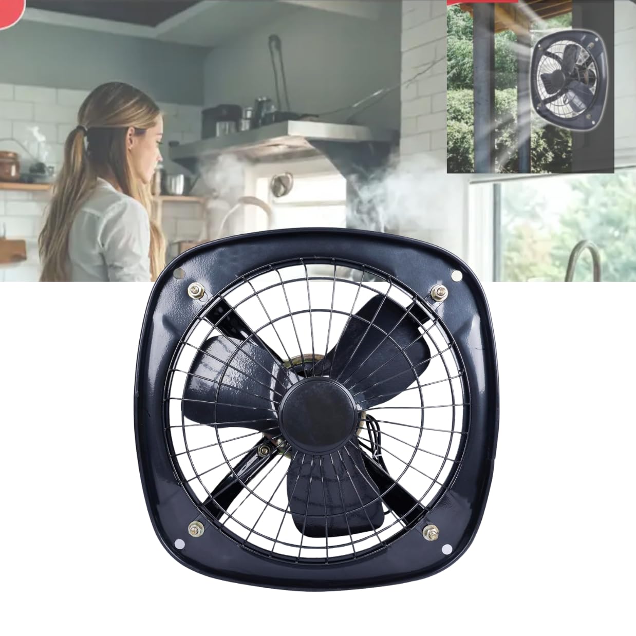 Drumstone (Summer Gift ๐ฑ ๐ฌ๐ฒ๐ฎ๐ฟ๐ ๐ช๐ฎ๐ฟ๐ฟ๐ฎ๐ป๐๐ 12-Inch Exhaust Fan Airflow 40W Powerful Ventilation Fan for Kitchen, Bathroom, Office, and Commercial Use Low Noise, Heavy-Duty Design 2