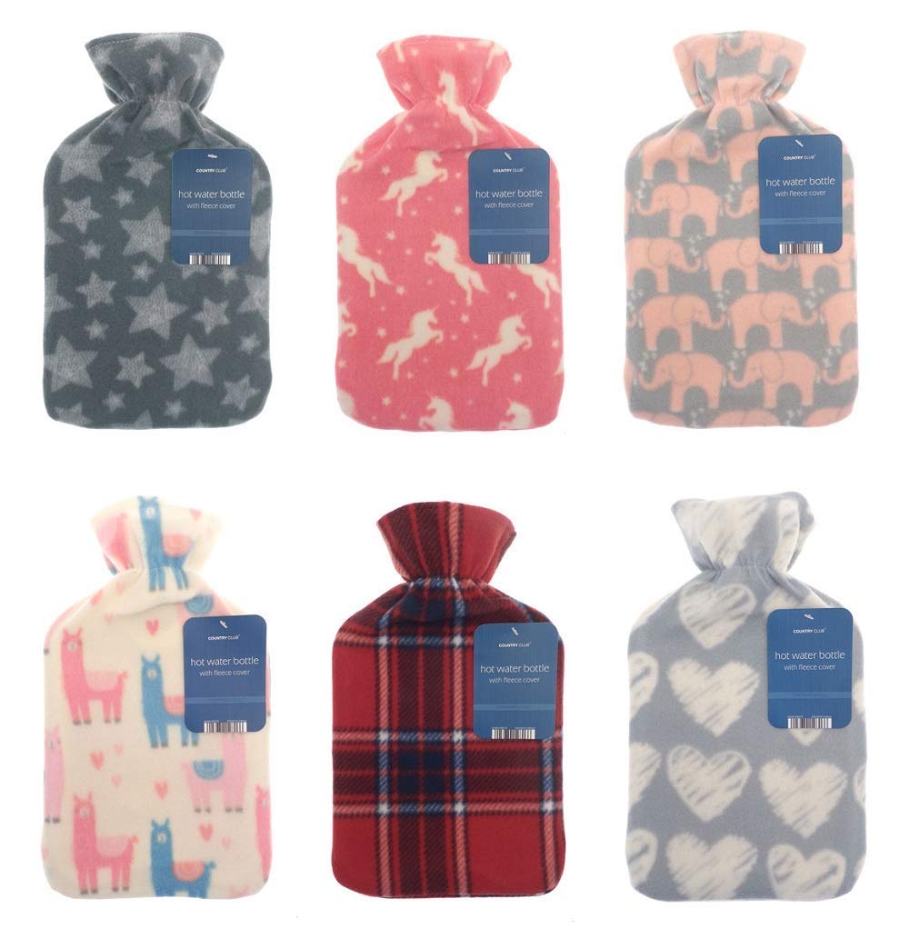 Country Club Hot Water Bottle - 2L - Fleece Designs/Assorted Designs (1 x Random shipped)