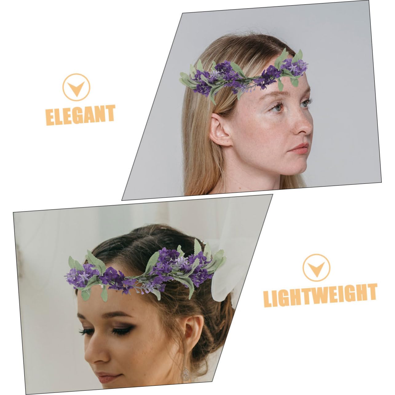 Elegant Purple Headwrap with Floral Accent African Brown / beige Flower headwrap – AfricanFabs main image 3