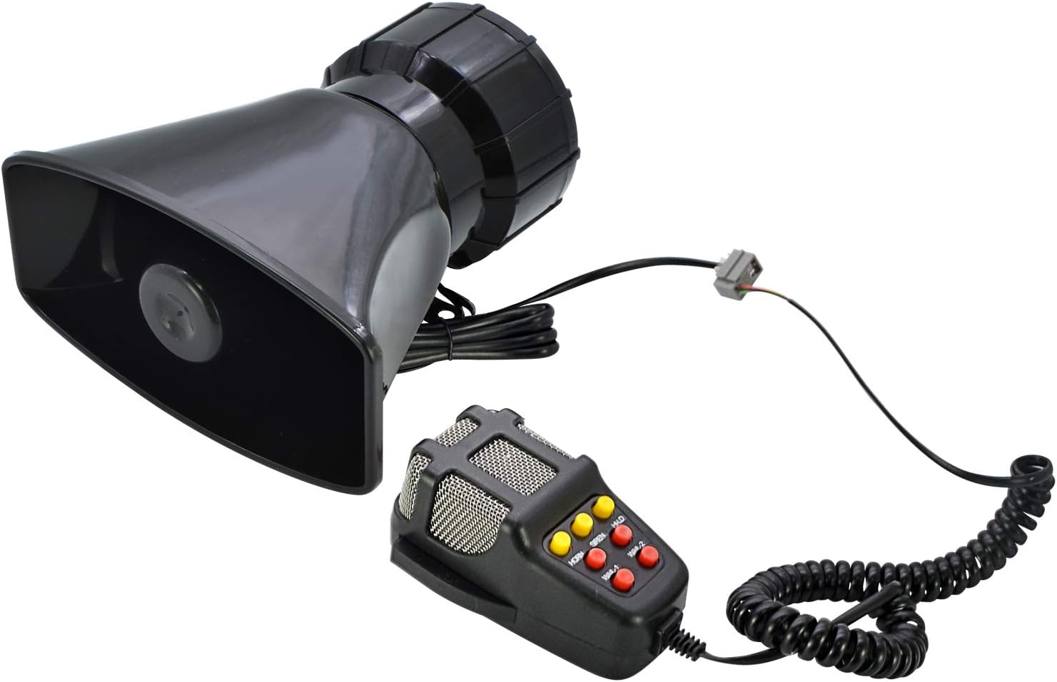 Safego Police Siren Speaker Car Pa System, Dc12v 100w 7 Tones Wired Handheld Microphone Loudspeaker Emergency Siren Electronic