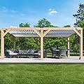 Yardistry 10 x 20 Meridian Wood Room with Louvered Roof