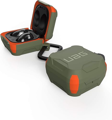 URBAN ARMOR GEAR UAG-GLXBL-OL Hard.CASE_001 para Galaxy Buds Live (resistente a los impactos, mosquetón incluido) OlivaNaranja