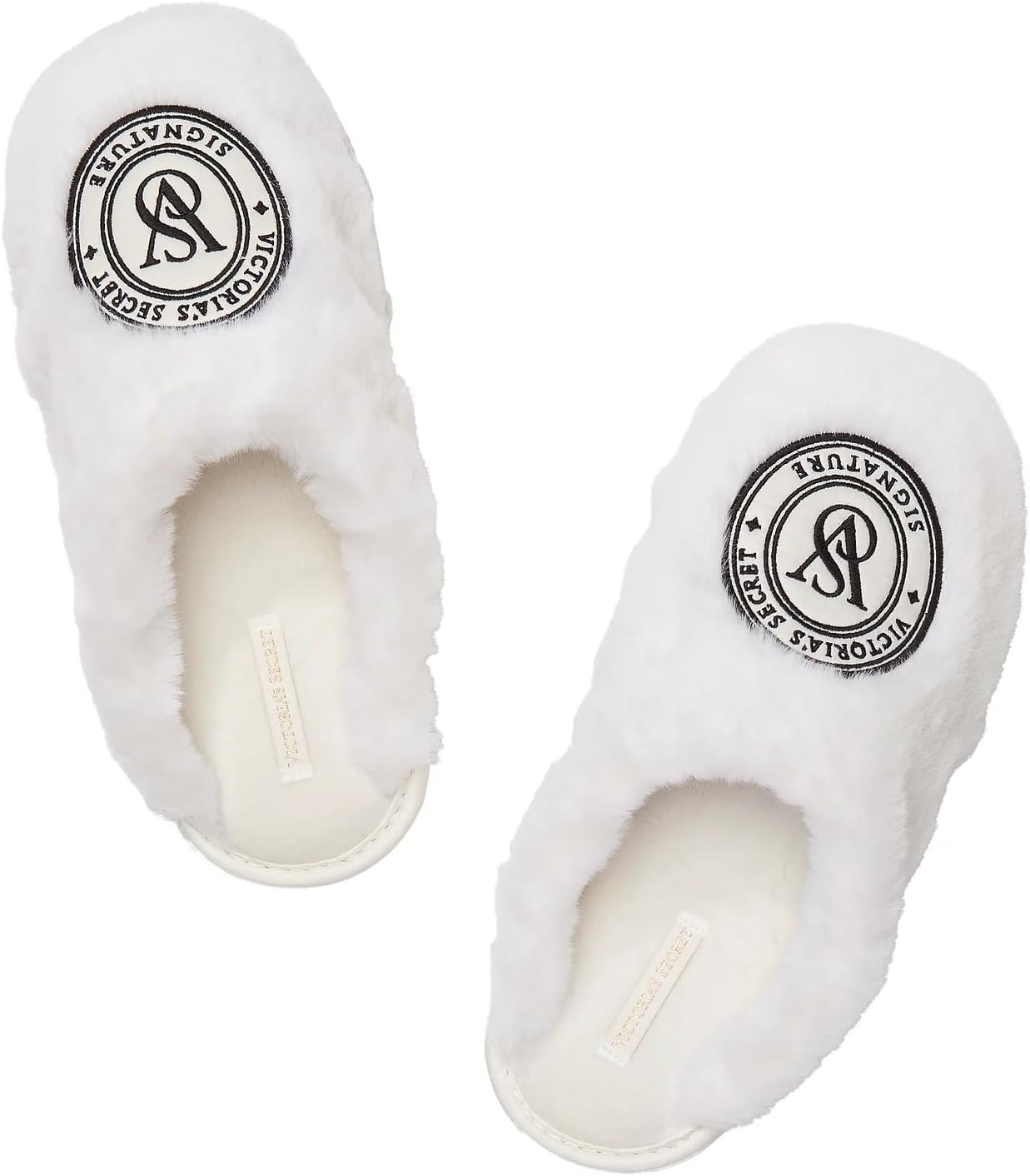 Victoria's Secret Closed Toe Faux Fur Slipper Color White New