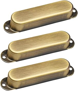 3Pcs Closed Brass Single Coil Pickup Covers Pickup Mounting Ring For Fender Strat Squier Electric Guitar Accessories Bronze