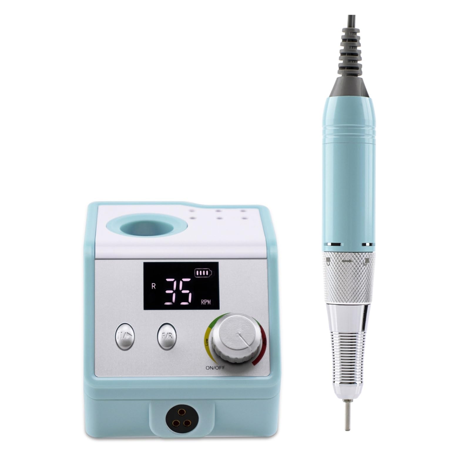 Elektryczna frezarka do paznokci, 35000RPM Przenośny stojak Elektryczna wiertarka do paznokci Zestaw maszyn, bezprzewodowe wiercenie Manicure Pedicure Polerka do paznokci(Nero)