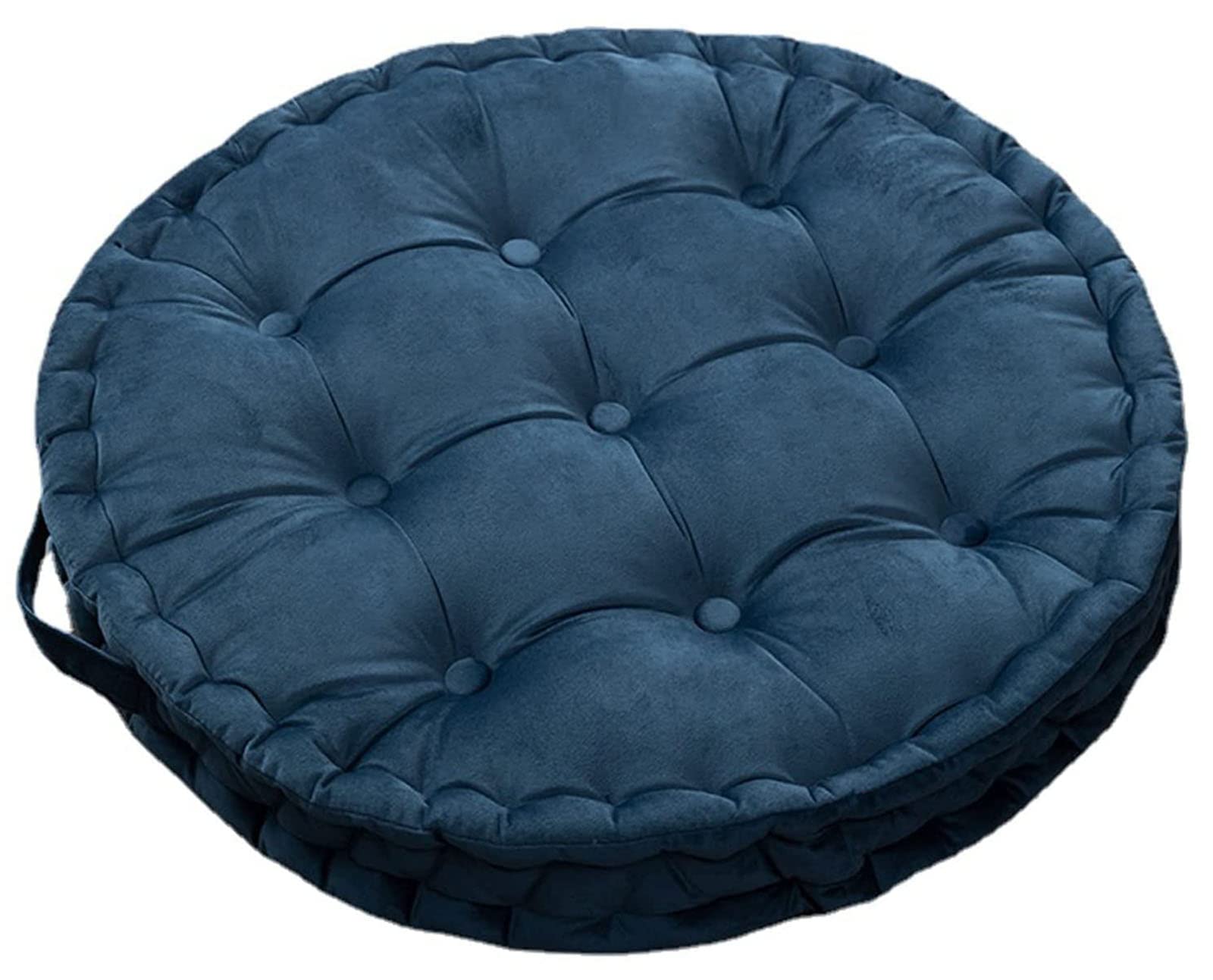 Coussins d'assise en velours de qualité supérieure, tatami pad rond bleu marine