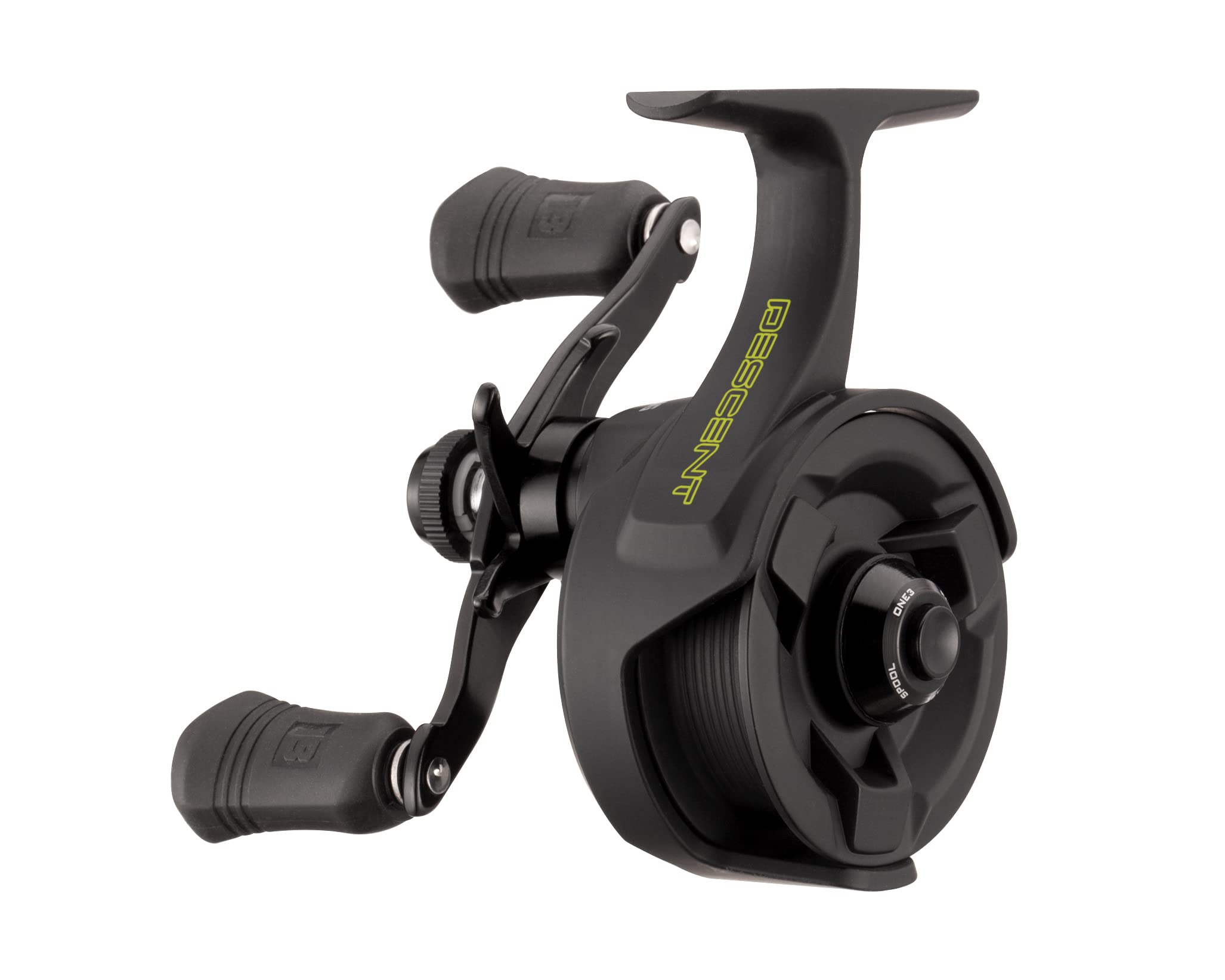 13 FISHING - Descent - Inline Ice Fishing Reel - 2.7:1 Gear Ratio - Left Hand Retrieve (Gen 2)