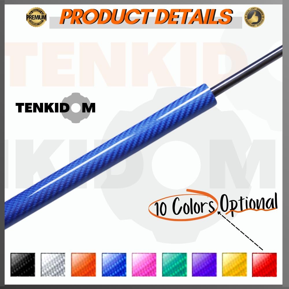 Carbon Fiber Hood Struts Compatible with Nissan Sentra B16 2006-2012 Lift Supports Gas Springs Dampers Bonnet Shock Kit No-Drill Bolt-on