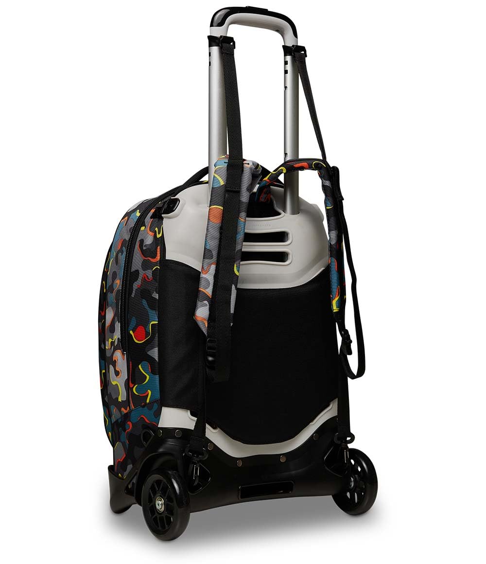 Seven Trolley Scuola Sganciabile Jack 2 Ruote, Rosso, DYE ON, Zaino con Carrello Sganciabile, 3 in 1, Triplo Uso, con Tasca Interma Porta Borraccia, Zaini e Trolley, Scuola, Bambini e Ragazzi