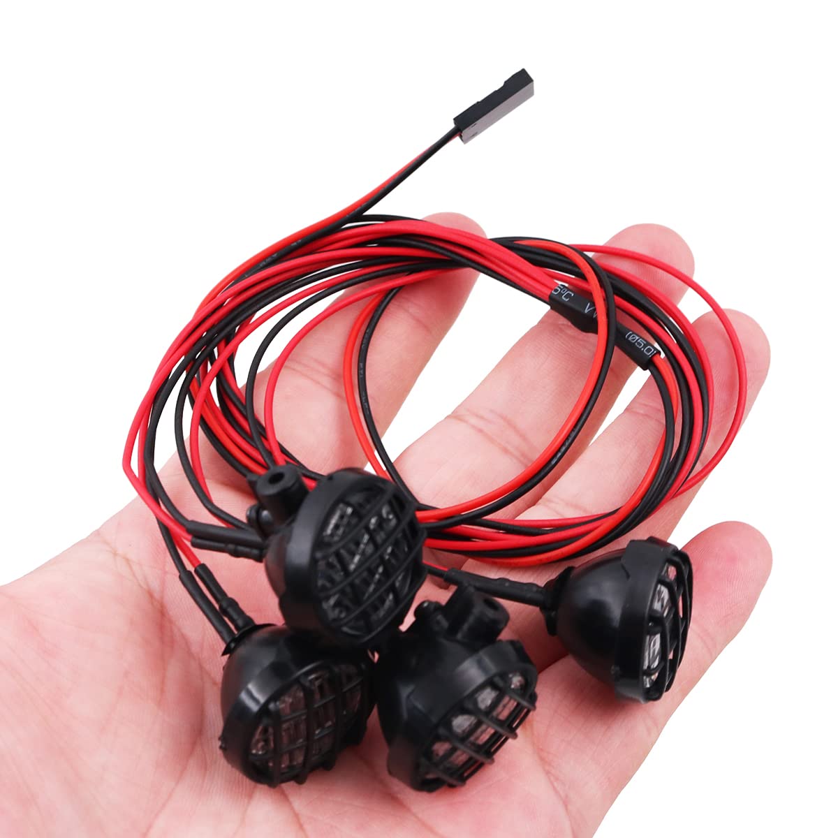 WANGCL Rc Car Lights RC Crawler Round LEDs Light Bar 4LED for 1/10 Remote Control Monster Truck RC Crawler Compatible with Axial Scx10 Traxxas TRX-4 - Image 2