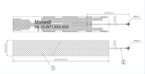 Miniatura 3 de Maswell Parche adhesivo de antena 5G NR para montaje adhesivo 4G LTE 3G y WiFi 600-4900MHz