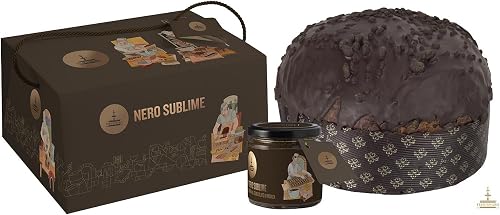 Fiasconaro Panettone Nero Sublime con Gocce Cioccolato e Fragoline da 1 Kg