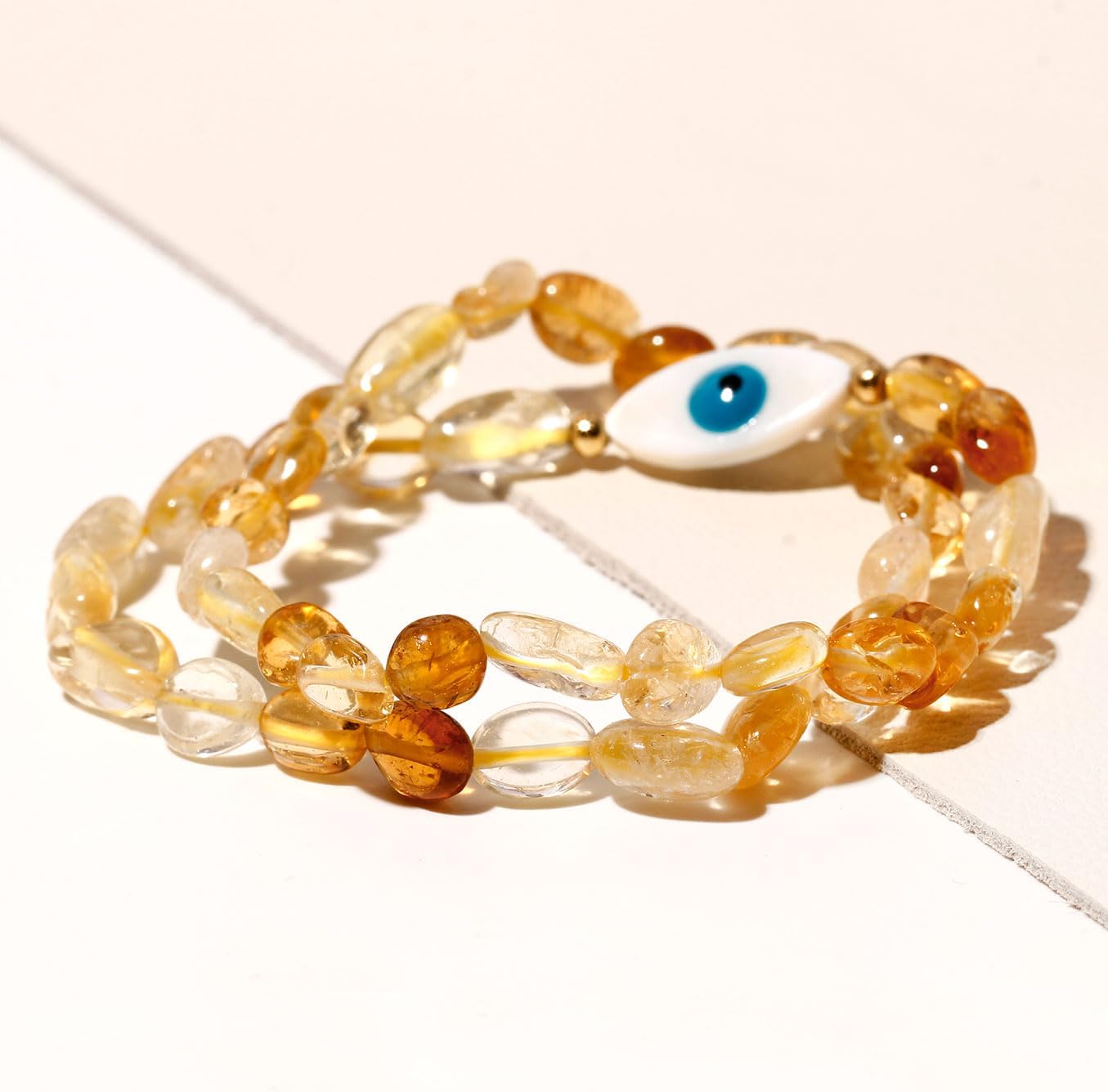 Spiritual Tumbled Crystals Shell Evil Eye Bracelets Protection Boho Wrap Bracelets for Women Wealth Good Luck - Image 5