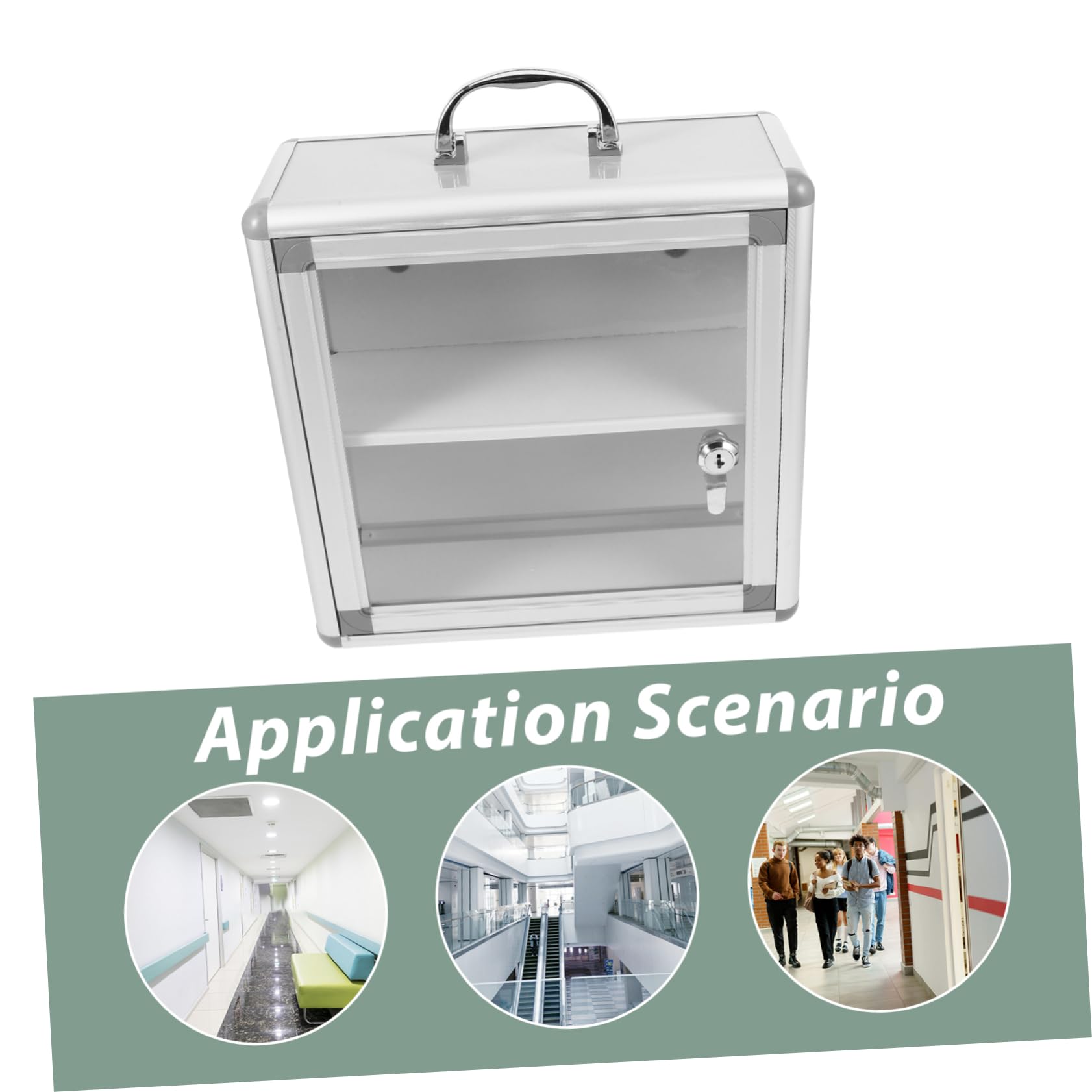 Cabilock Botiquín Caja de Pared Doble Compartimento de Metal Construcción Resistente y Fácil de Instalar para Uso en Lugares Públicos y Hogares