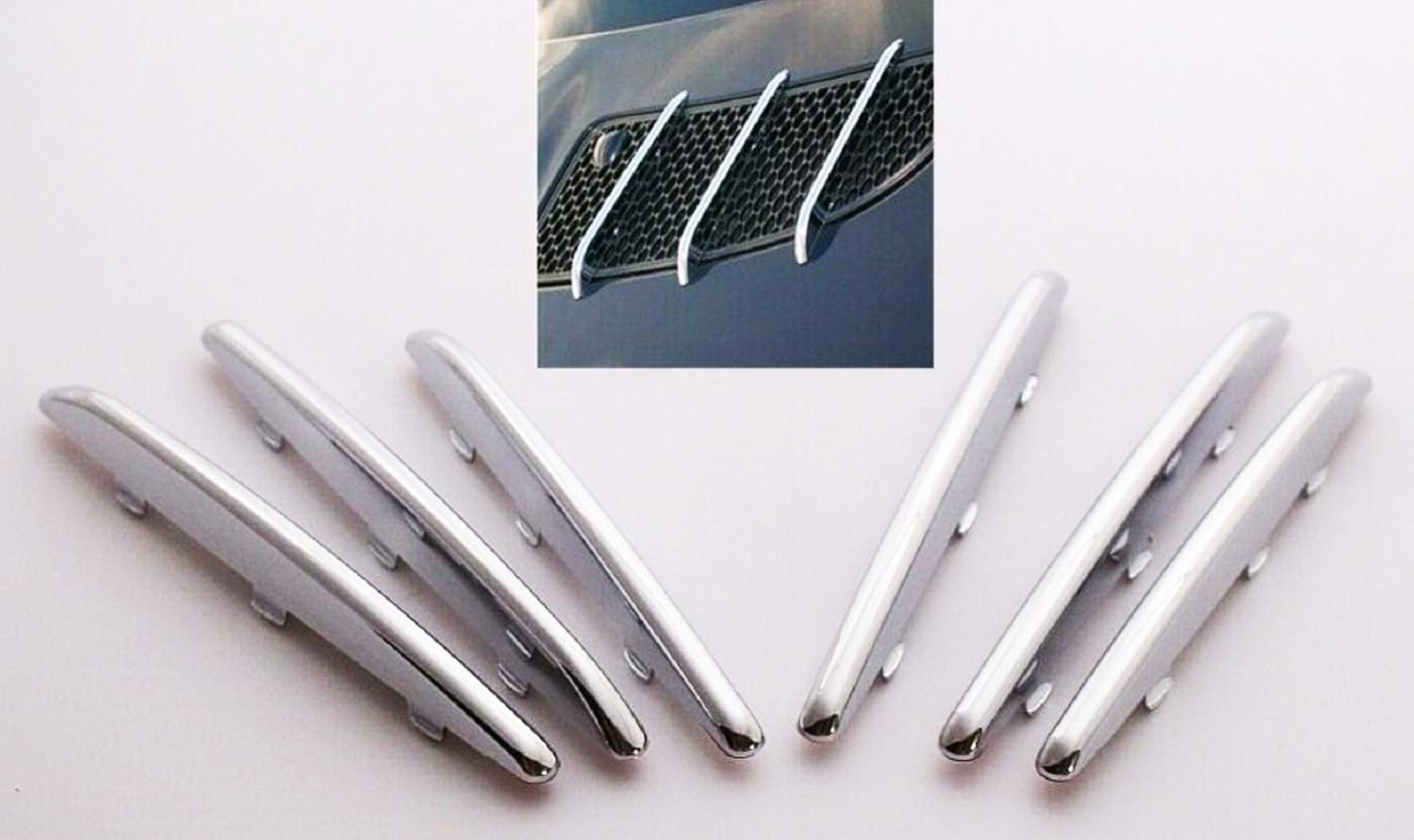 ABS Plastics Chrome Front Grille Hood Vent Molding Trim Fin Bar Covers for Mercedes Benz R171 SLK Class