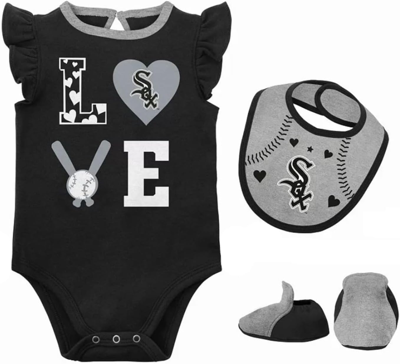 VF Chicago White Sox Baseball Infant Baby One Piece Bodysuit Creeper - Black