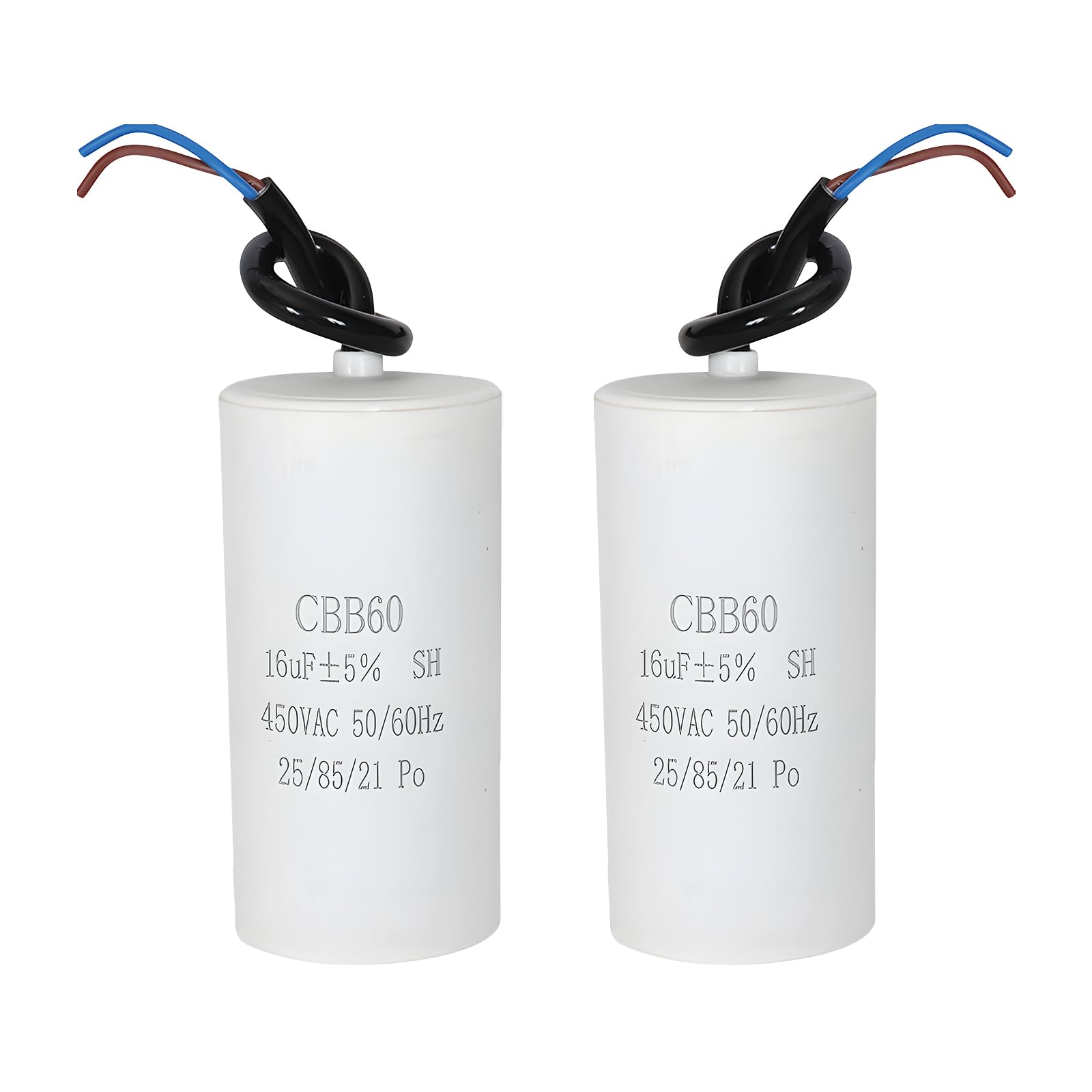 CBB60 450V 16μF Condensador Arranque Motor Monofásico 50/60Hz con Cables