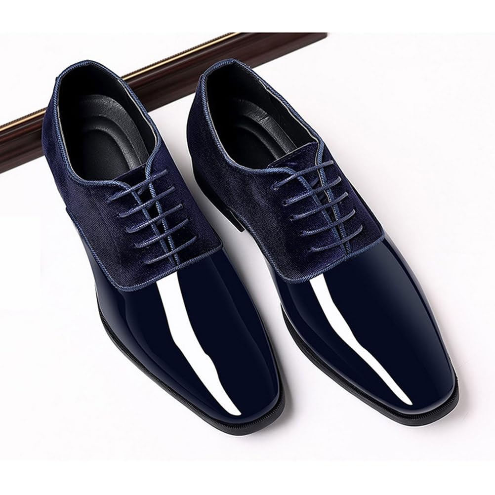Mocassini Eleganti da Uomo in Pelle Verniciata Classici Stringati Business Scarpe Oxford da Sposa