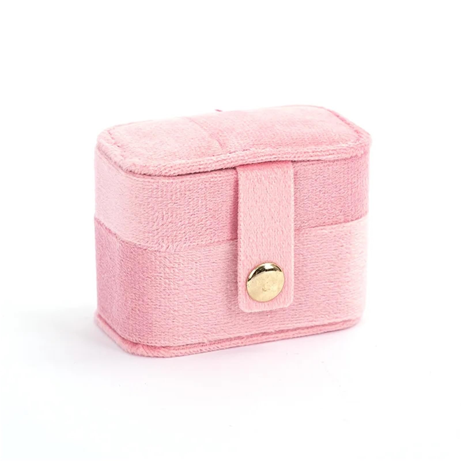 ESTDKMNOS Portable Jewellery Case， Mini Jewellery Box Multicolor Portable Organiser Rings Earrings Necklaces(Pink)