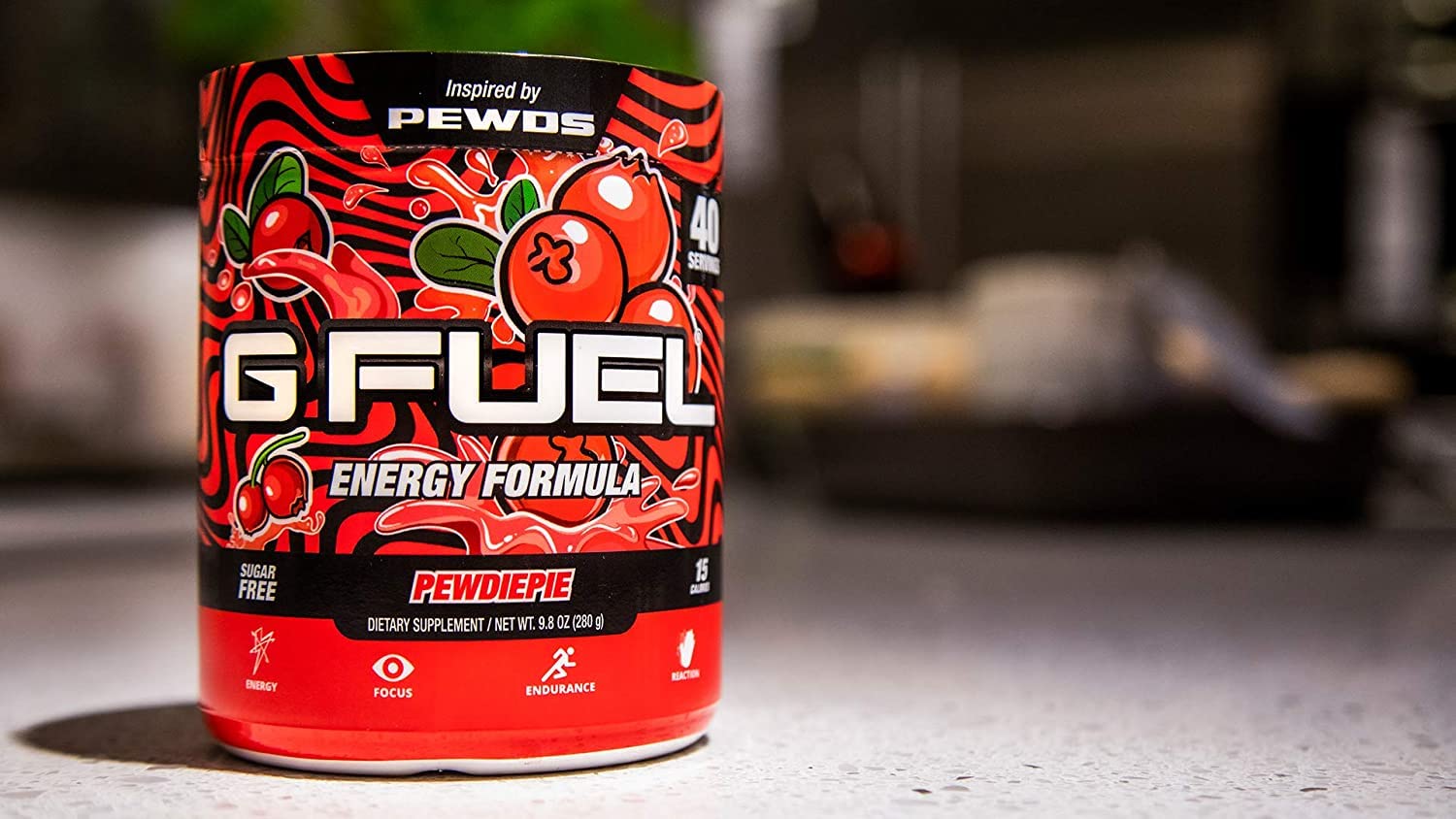 Buy G Fuel Lingonberry Energy Powder inspired by PewDiePie 9.8 oz Tub