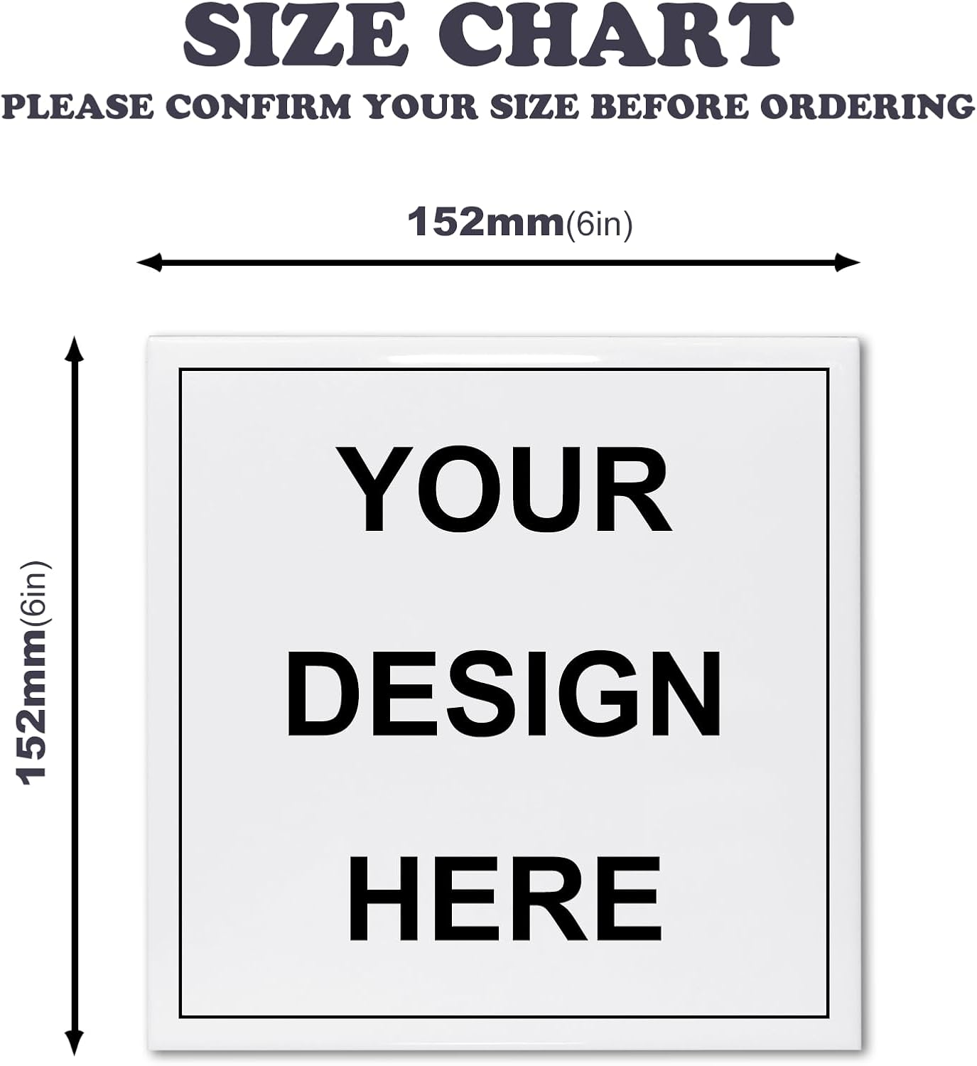 MR.R 8 Pack Sublimation Blanks 6x6 White Glossy Ceramic Tiles Crafts for Heat Press Transfer Printing Customized Photo Frame Novelty for Wedding, Birthday Gift, Decoration (15x15cm)