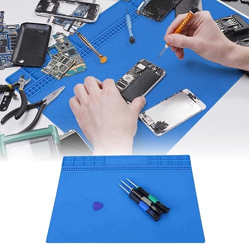 Miniatura 3 de Joyzan Estera de reparación, Estaciones de soldadura de silicona magnética anti estática almohadilla de soldadura tornillo de trabajo electrónico