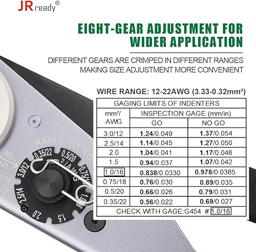 Miniatura 6 de JRready ST2163 Deutsch Kit de engarzado Set+ST5236 Deutsch Pin Extractor Herramienta para 16 # 12 # 20 # Contactos Sólidos/Estampados 12-22 AWG