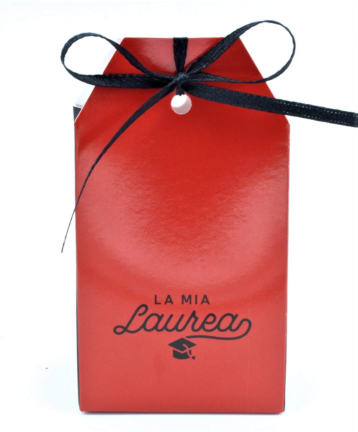 Boîtes à dragées rouges pour remise de diplôme avec ruban et cartes LE GEMME DI VENEZIA