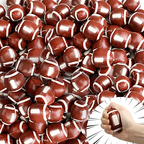 Honoson 100 Pcs Mini Footballs Bulk Sports Stress Balls Mini Soft Balls Sports Themed Football Toys Ball Anxiety Relief for Little Teens Football Party Decorations Favor Supplies Stocking Stuffer