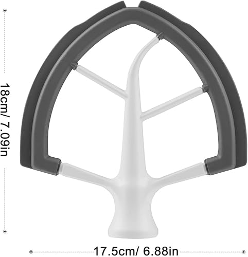 Miniatura 3 de Accesorio batidor de borde flexible de 6 cuartos para batidora KitchenAid con soporte de elevador de tazón, batidor de borde plano para 6 cuartos de