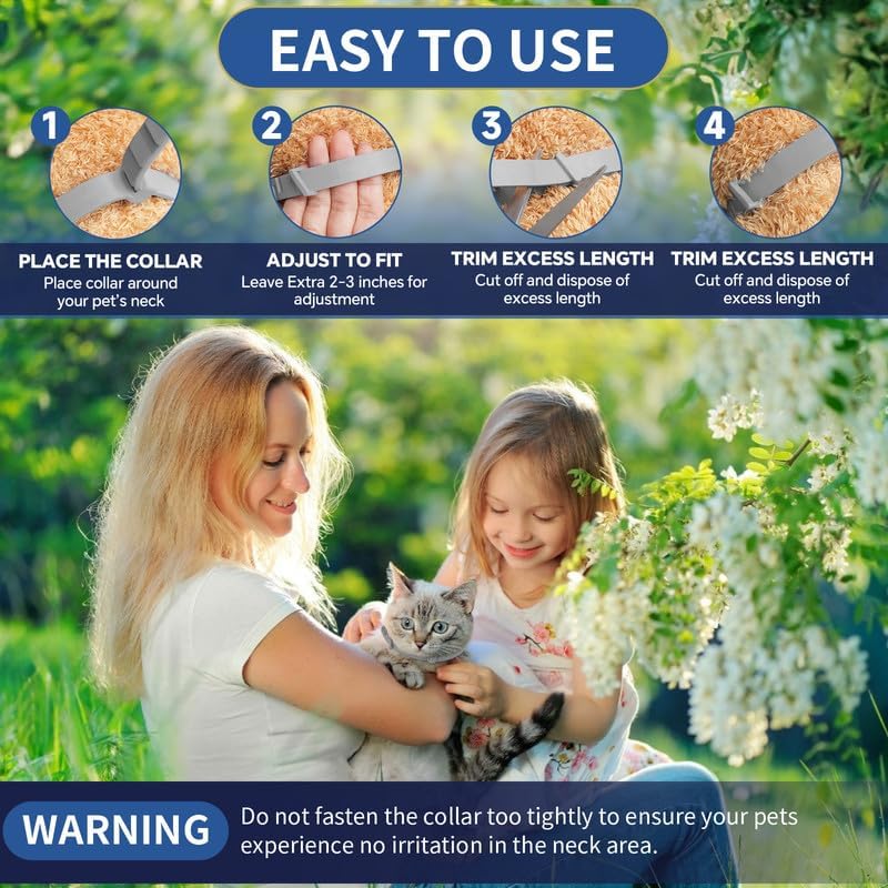 Miniatura 8 de Paquete de 4 collares antipulgas para gatos, prevención de pulgas y garrapatas por 32 meses para gatos, collar de pulgas impermeable para gatos,