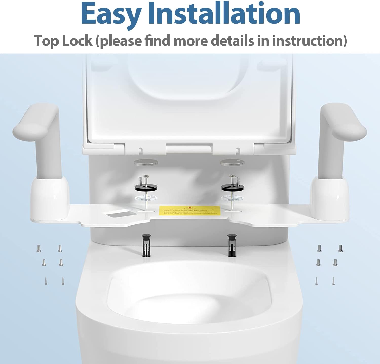 DAILYLIFE Toilet Safety Rails - Heavy Duty Aluminum Armrest Hand Rail for Elderly, Seniors, Handicap, Pregnant - Folding, Compact Design Supports up to 480 lbs
