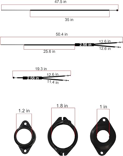 Miniatura 4 de Cable de freno y carcasa, BMX Bicicleta Bicicleta Gyro Cables de Freno Delantero y Trasero (Superior e Inferior) Rotor Spinner