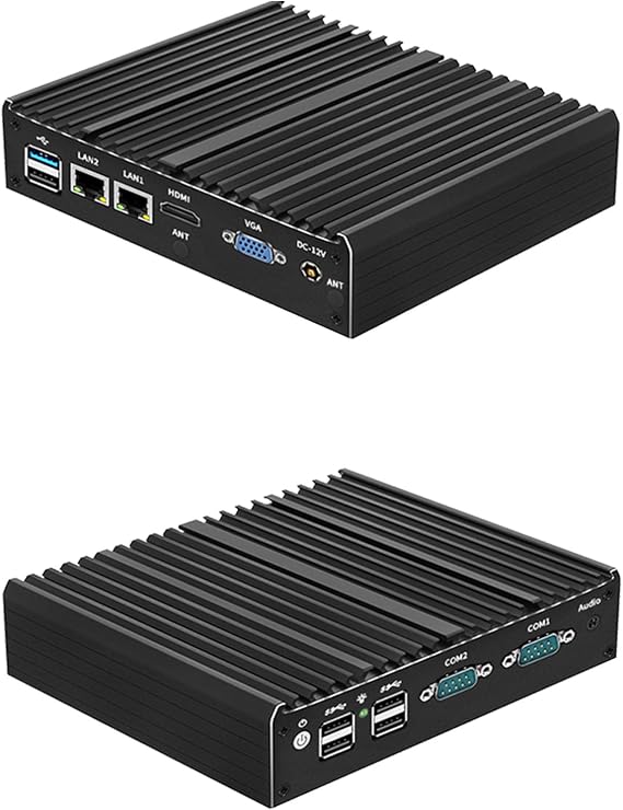 Celeron J1900 X86 Thin Client, Mini PC, Nano PC, Cheap PC with 8G RAM 128G SSD Dual RJ45 Port Dual COM RS485 VGA HDMI 6 USB