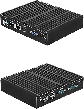 Celeron J1900 X86 Thin Client, Mini PC, Nano PC, Cheap PC with 8G RAM 128G SSD Dual RJ45 Port Dual COM RS485 VGA HDMI 6 USB