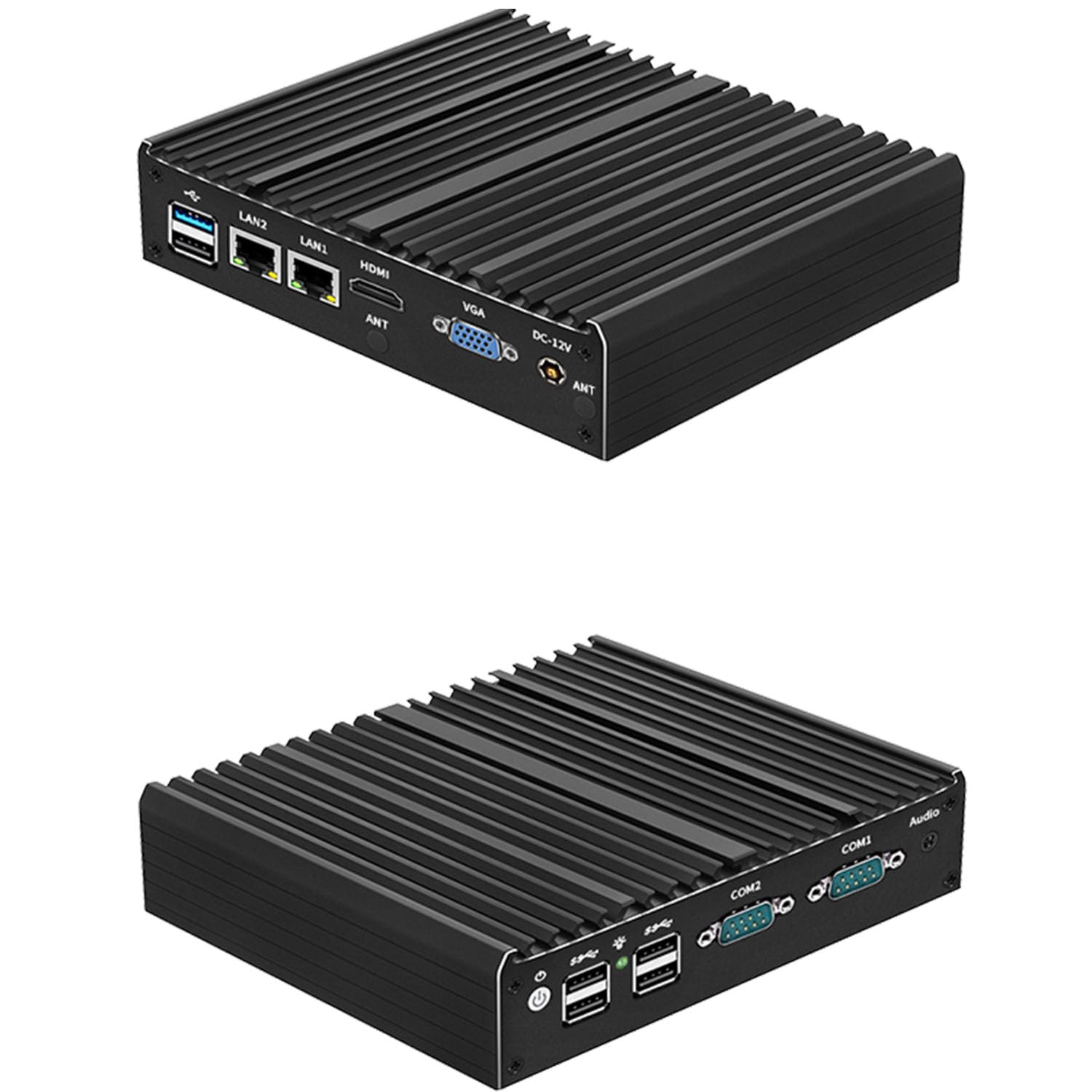 Celeron N2840 X86 Thin Client, Mini PC, Cheap Computer with Dual RJ45 Port Dual COM RS485 VGA HDMI 6 USB