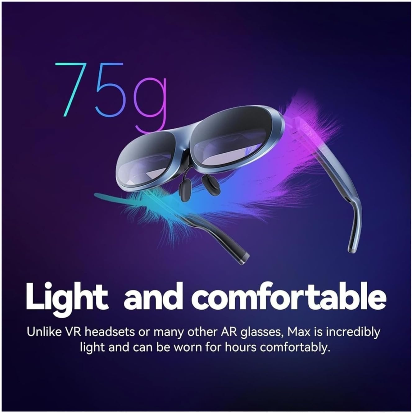 Max AR 3D Smart Glasses MAX Screen 50° Viewing Device Compatible for Phone Projected Screen Switch PS5 Xbox Virtual Reality Glasses(KIT 1)