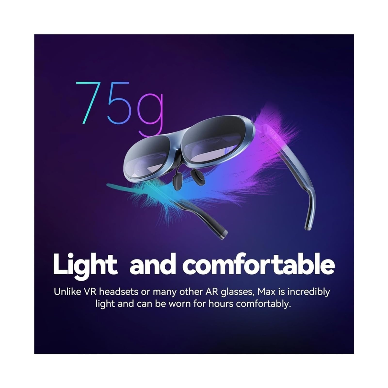 Max AR 3D Smart Glasses MAX Screen 50° Viewing Device Compatible For Phone Projected Screen Switch PS5 XBOX Virtual Reality Glasses(KIT 2)