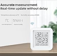 Vista 4 de Smart WiFi Temperature Humidity Monitor: TUYA Wireless Temperature Humidity Sensor with APP Notification Alerts, WiFi Thermometer Hygrometer for