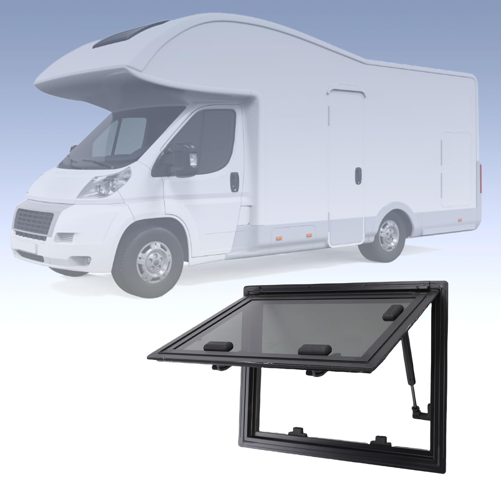 Sostituzione della Finestra RV, 17,3 X 13,4 Pollici, Vetro Nero, Bordo di Supporto in Lega di Alluminio, Insuglio Insufficiente, Isolamento Termico, Impermeabile, 3 modalità di