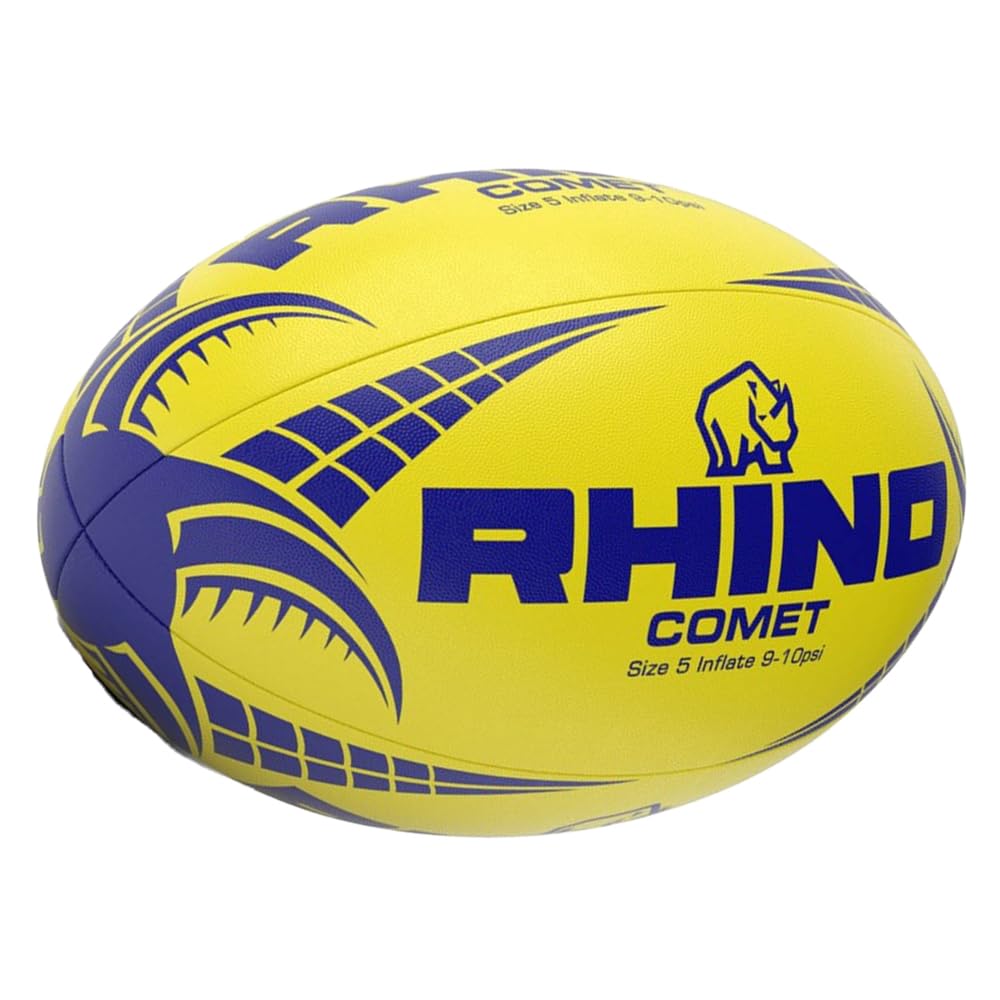 Rhino Comet - Pallone da rugby, colore bianco S5