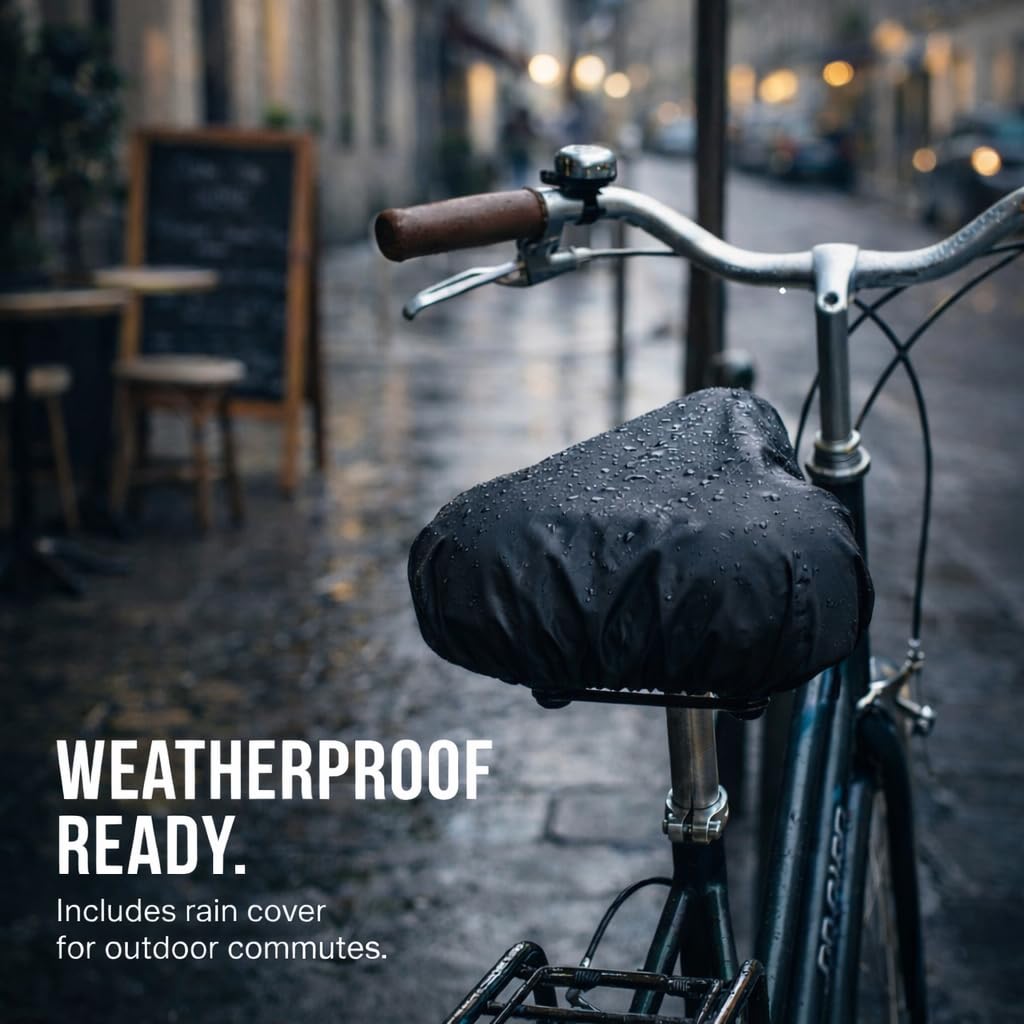 ANZOME Bike Seat Cushion, Wide Gel Bike Seat Cover & Extra Soft Gel Bike Seat Cushion for Women Men Everyone, Fits Spin, Stationary, Cruiser Bikes, Indoor Cycling(Waterproof Case Included) …