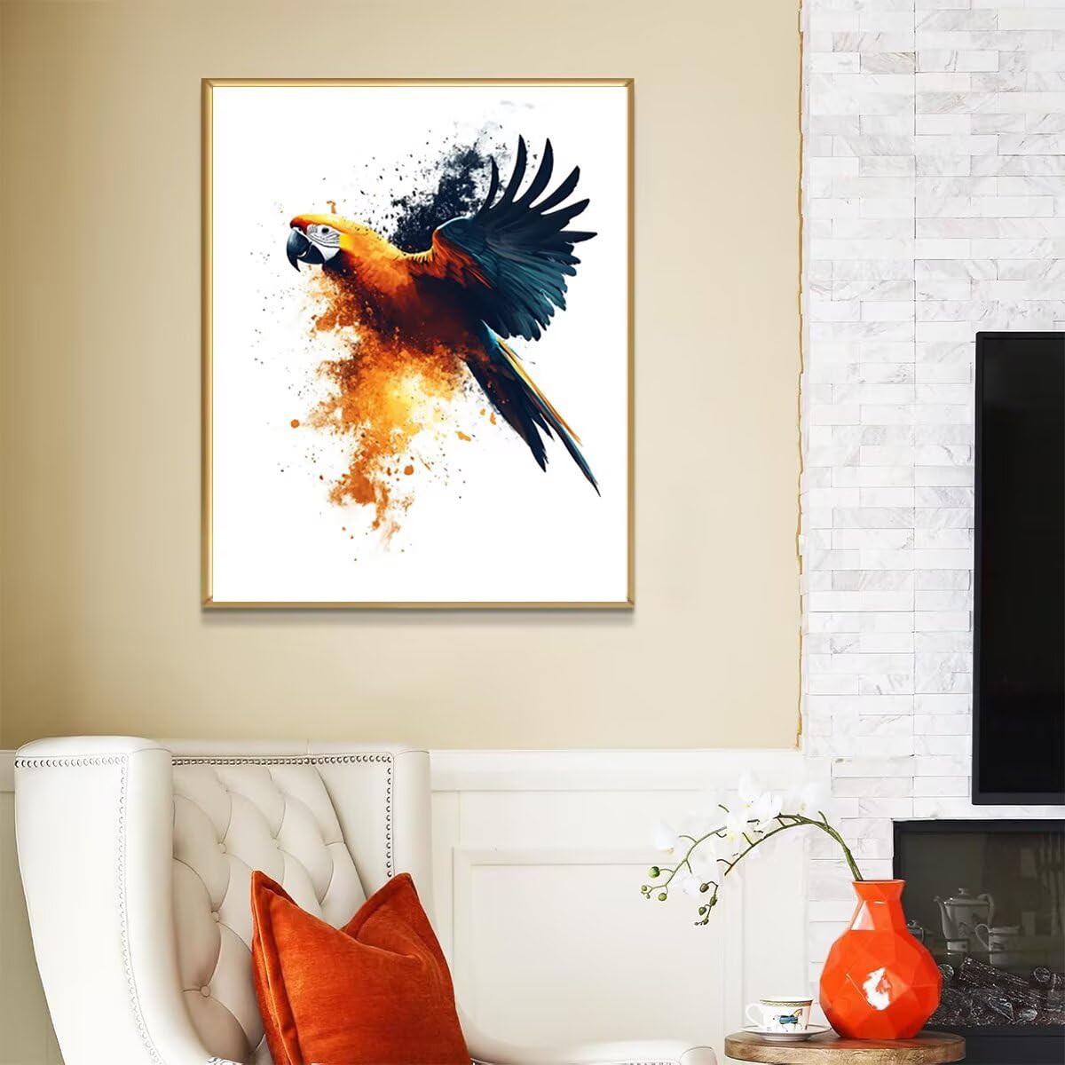 Dipingere con i Numeri Bird, Paint by Numbers Adulti Pappagallo, Fai da te Creativi Adulti Quadri da Dipingere Numerati Kit per Decorazione Della Parete di Casa, Regalo 70x95 cm Senza Cornice W9-1