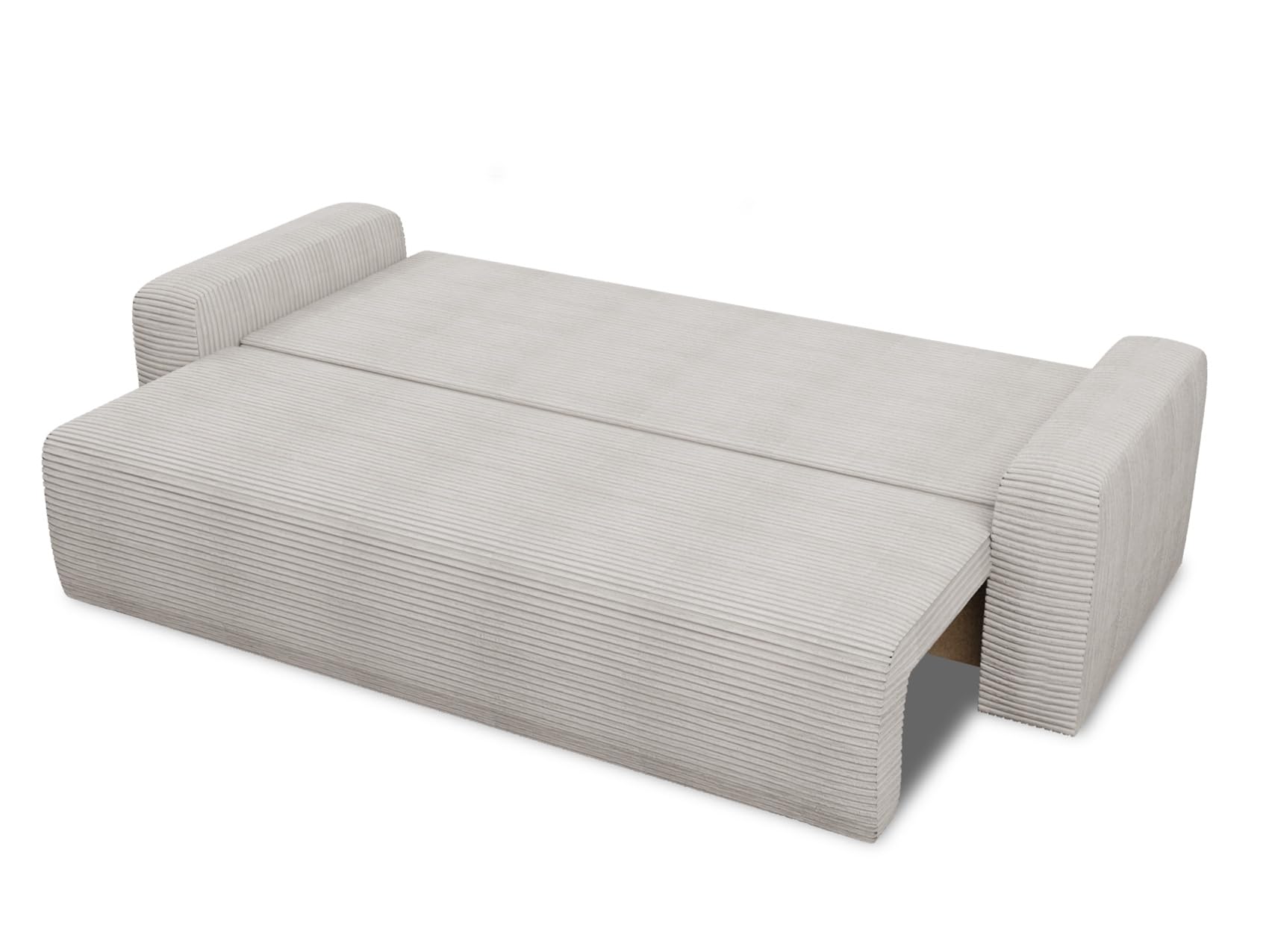 Sofnet - Schlafsofa Spark mit Bettkasten (Beige, Poso 100) | Sofa mit Schlaffunktion, Bettsofa, Polstersofa, Bonellfederkern, Cordstoff, große Schlaffläche, TOP Design